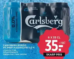 MENY CARLSBERG NORDIC PILSNER ALKOHOLFRI 0,0% tilbud