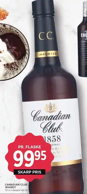 MENY CANADIAN CLUB WHISKY tilbud