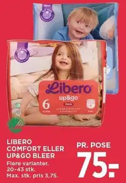 MENY LIBERO COMFORT ELLER UP&GO BLEER tilbud