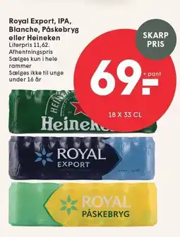 SPAR Royal Export, IPA, Blanche, Påskebryg eller Heineken tilbud