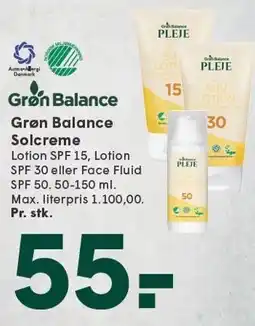 SPAR Grøn Balance Solcreme tilbud