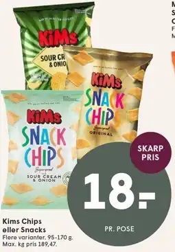 SPAR Kims Chips eller Snacks tilbud