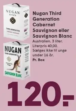 SPAR Nugan Third Generation Cabernet Sauvignon eller Sauvignon Blanc tilbud