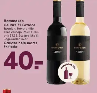SPAR Hammeken Cellars 71 Grados tilbud