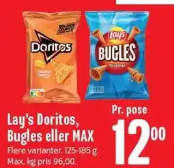 Min Købmand Lay's Doritos, Bugles eller MAX tilbud