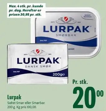 Min Købmand Lurpak tilbud