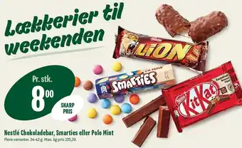 Min Købmand Nestlé Chokoladebar, Smarties eller Polo Mint tilbud