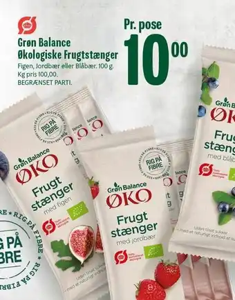 Min Købmand Grøn Balance Økologiske Frugtstænger tilbud