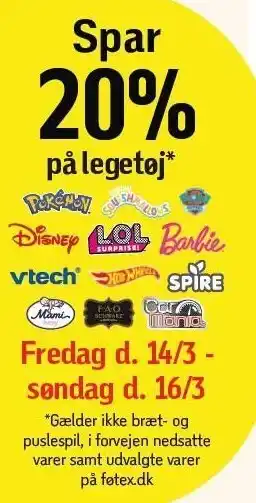 Føtex Spar 20% på legetøj tilbud