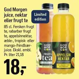 Føtex God Morgen juice, nektar eller frugt te tilbud