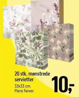 Føtex 20 stk. mønstrede servietter tilbud