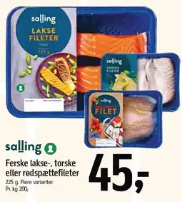 Føtex Salling Ferske lakse-, torske eller rødspættefileter tilbud