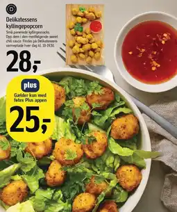 Føtex Delikatessens kyllingepopcorn tilbud