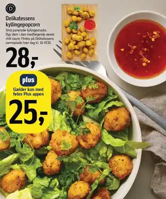 Føtex Delikatessens kyllingepopcorn tilbud