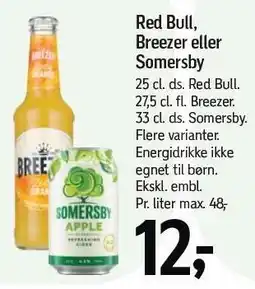 Føtex Red Bull, Breezer eller Somersby tilbud