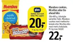 Føtex Marabou cookies, Mcvities eller Go ahead kiks tilbud