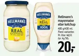 Føtex Hellmann's mayonnaise eller ketchup tilbud