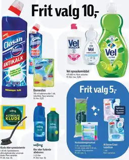 Føtex Vel opvaskemiddel, Domestos, Klude, Opvaskebørste, Salling Klor eller flydende afløbsrens tilbud