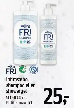 Føtex Salling FRI Intimsæbe, shampoo eller showergel tilbud