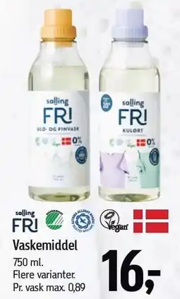 Føtex Salling FRI Vaskemiddel tilbud