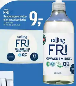 Føtex Salling FRI Rengøringsservietter eller opvaskemiddel tilbud