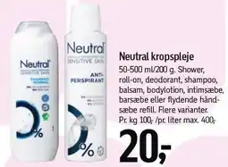 Føtex Neutral kropspleje tilbud