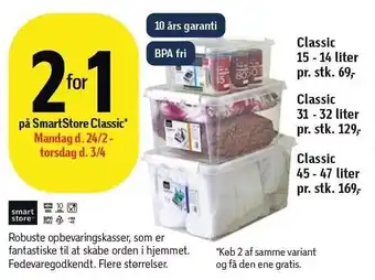 Føtex 2 for 1 på SmartStore Classic plastopbevaring tilbud