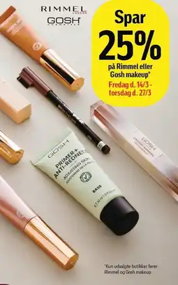 Føtex Spar 25% på Rimmel eller Gosh makeup tilbud