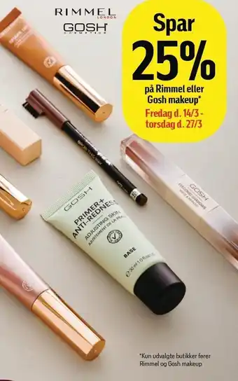 Føtex Spar 25% på Rimmel eller Gosh makeup tilbud