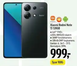 Føtex Xiaomi Redmi Note 13 128GB tilbud