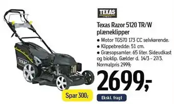 Føtex Texas Razor 5120 TR/W plæneklipper tilbud