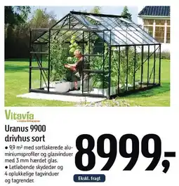 Føtex VItavia Uranus 9900 drivhus sort tilbud