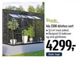 Føtex Vitavia Ida 3300 drivhus sort tilbud