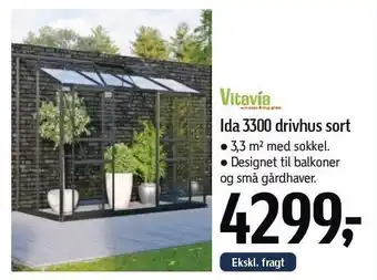 Føtex Vitavia Ida 3300 drivhus sort tilbud