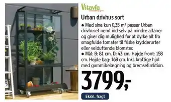 Føtex Vitavia Urban drivhus sort tilbud