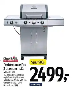 Føtex CHAR-BROIL Perfomance Pro 3 brænder -stål tilbud