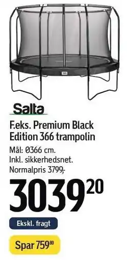 Føtex Salta F.eks. Premium Black Edition 366 trampolin tilbud