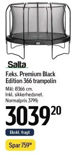 Føtex Salta F.eks. Premium Black Edition 366 trampolin tilbud