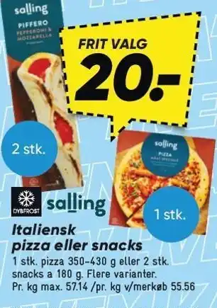 Bilka Italiensk pizza eller snacks tilbud