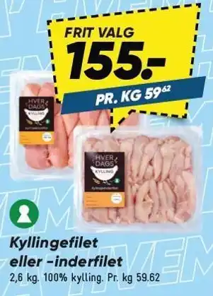 Bilka Kyllingefilet eller -inderfilet tilbud