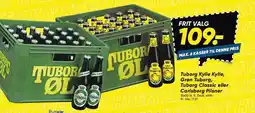 Bilka Tborg Kylle Kylle, Grøn Tuborg, Tuborg Classic eller Carlsberg Pilsner tilbud