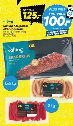 Bilka Salling XXL pølser eller spareribs tilbud