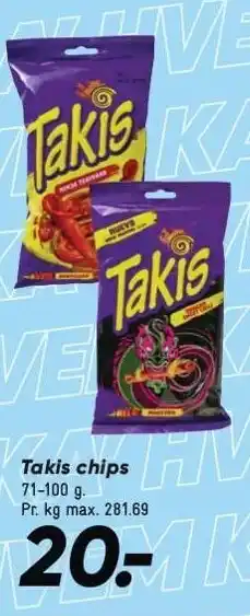 Bilka Takis chips tilbud