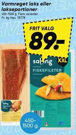 Bilka Varmrøget laks eller lakseportioner tilbud