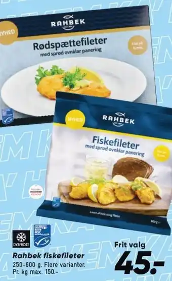 Bilka Rahbek fiskefileter tilbud