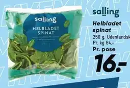 Bilka SALLING Helbladet spinat tilbud