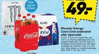 Bilka Monster Energy, Coca Cola sodavand eller Specialøl tilbud