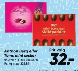 Bilka Anthon Berg eller Toms mini æsker tilbud