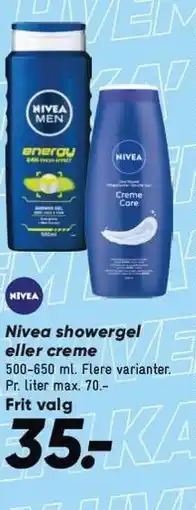 Bilka Nivea showergel eller creme tilbud