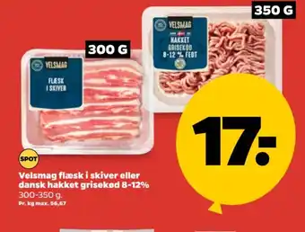 Netto Velsmag flæsk i skiver eller dansk hakket grisekød 8-12% tilbud